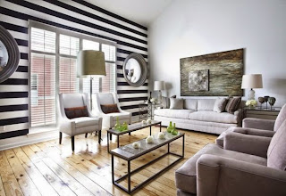 horizontal black and white wallpaper for living room