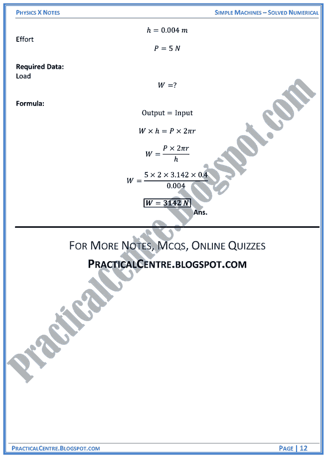 simple-machines-solved-numericals-example-and-problem-physics-x