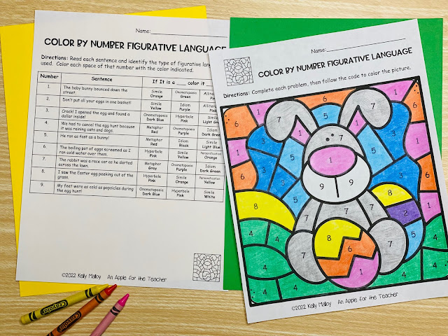 Easter Figurative Language Color by Code Worksheets