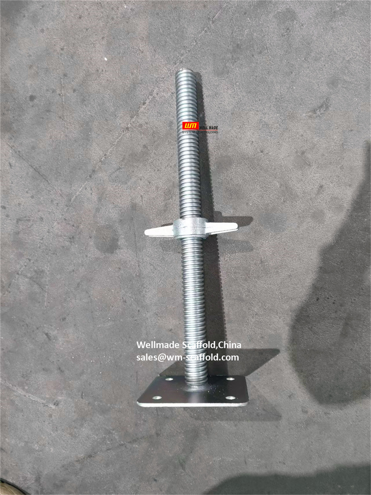 Adjustable Scaffold Screw Jack Base - Construction Scaffolding Leveling Parts - Galvanized Scaffolding Jacks