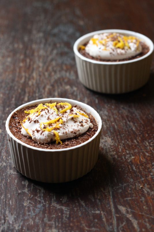 salted chocolate pot with red wine cream