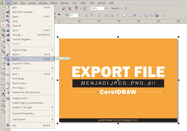 Cara Export atau Menyimpan File CorelDRAW Menjadi JPG atau PNG dan Jenis File Lainnya