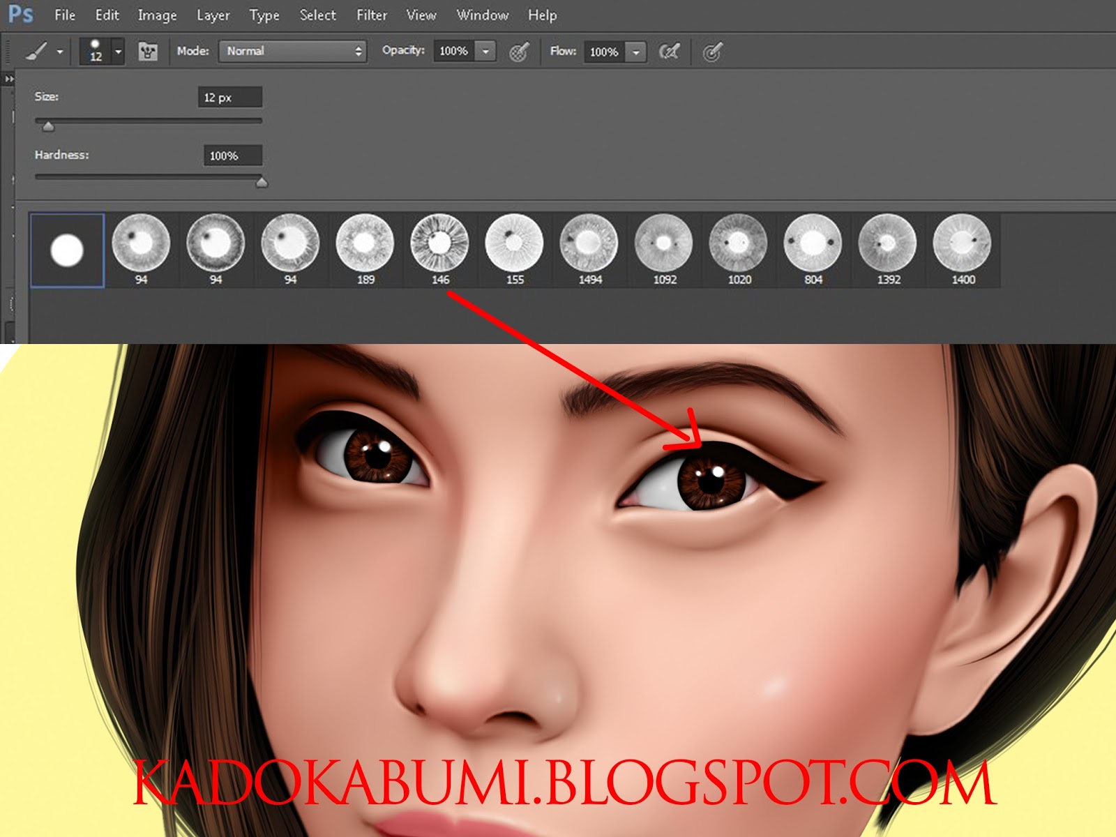 Download Brush Mata Alis Format ABR Untuk Smudge Painting