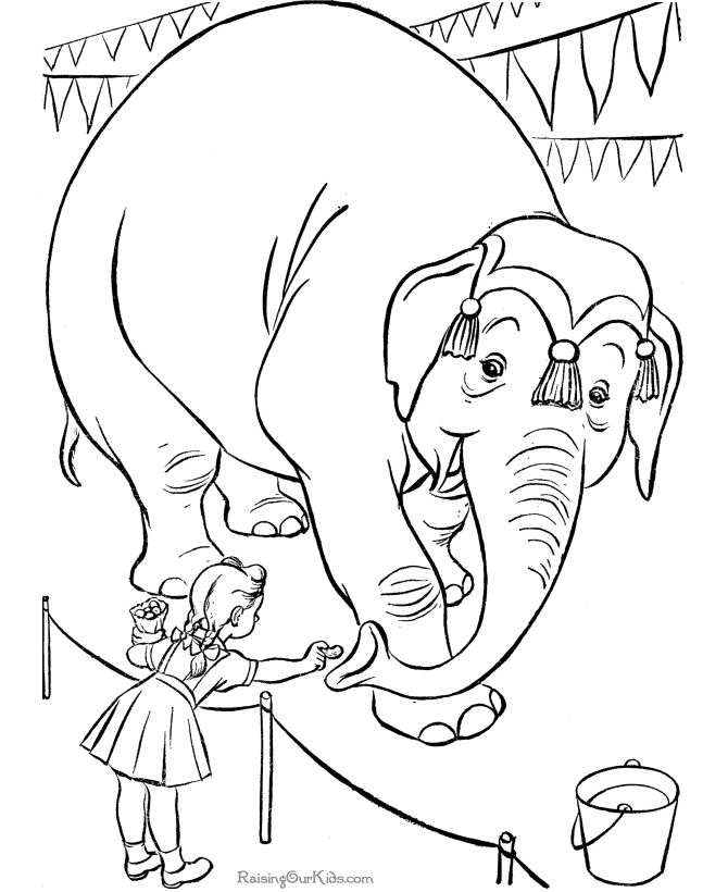 Download transmissionpress: Circus Elephant Coloring Pages