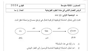 فرض الفصل الثاني مقترح مع الحل في الفيزياء للسنة الثالثة متوسط