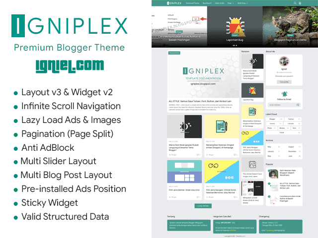 Igniplex 2.6 - Premium Blogger Template