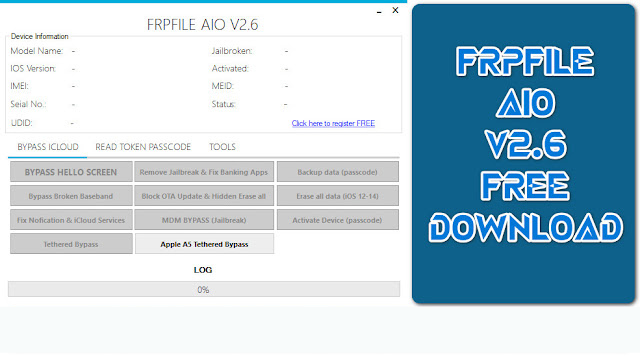 Free iCloud Bypass Tool Offer By - IFRPFILE AIO V2.6