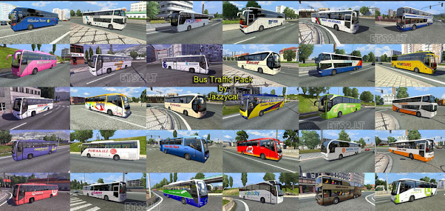 MOD ETS2 Bus Traffic Pack by Jazzycat v1.2 ETS2 Bus MOD Traffic Pack by Jazzycat v1.2