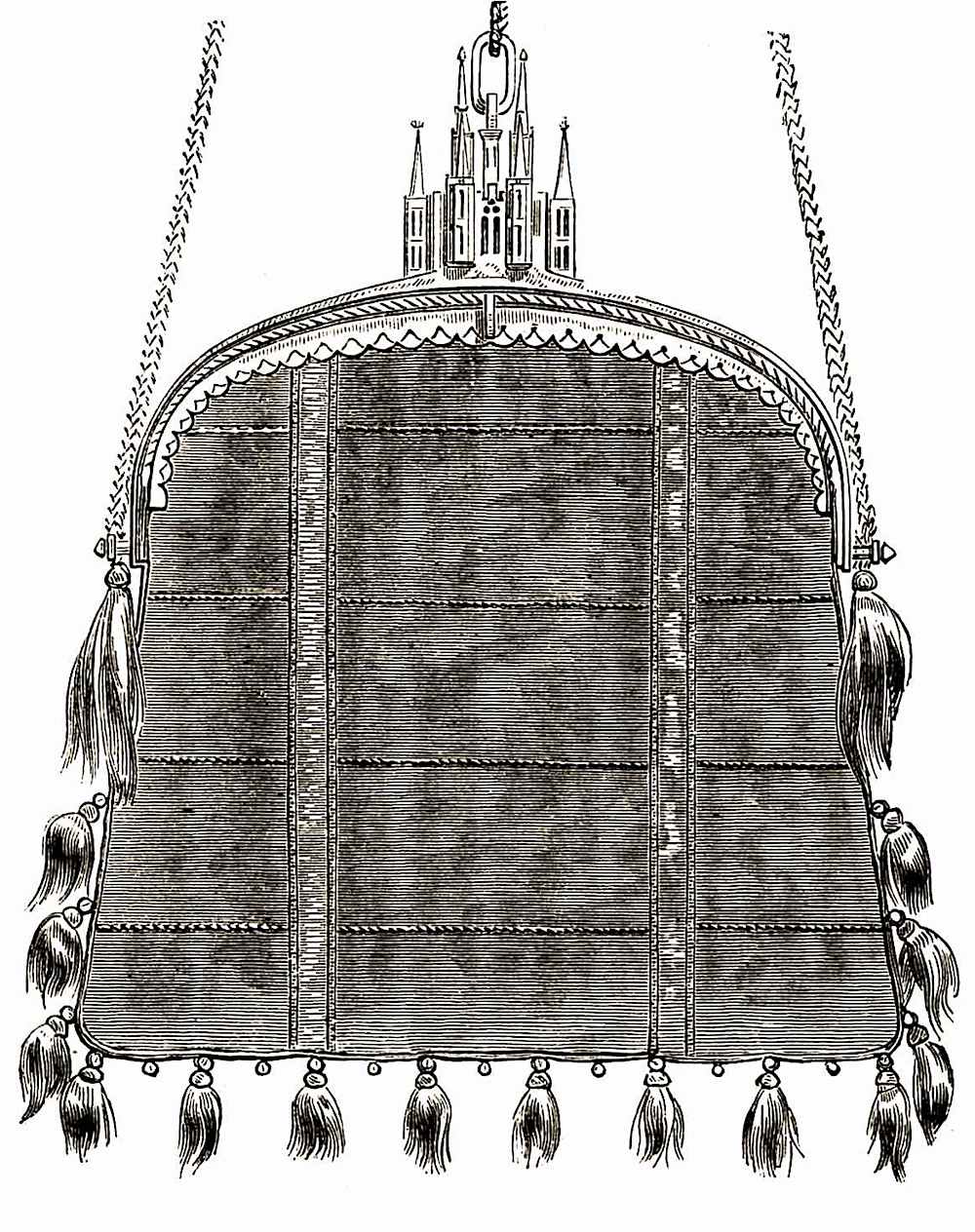 an illustration of a 1400s royal woman's purse