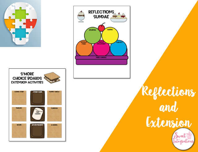 Reflections with choice board templates