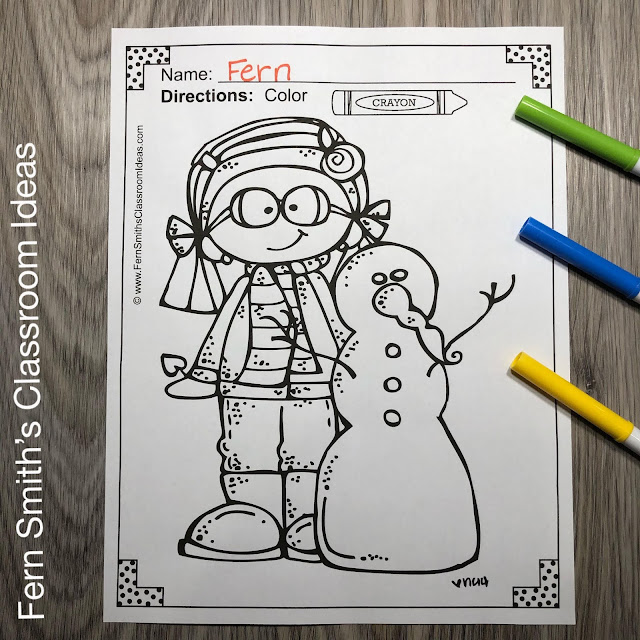 Click Here to Download This Winter Coloring Pages and Winter Craftitivity Today for Your Classroom!