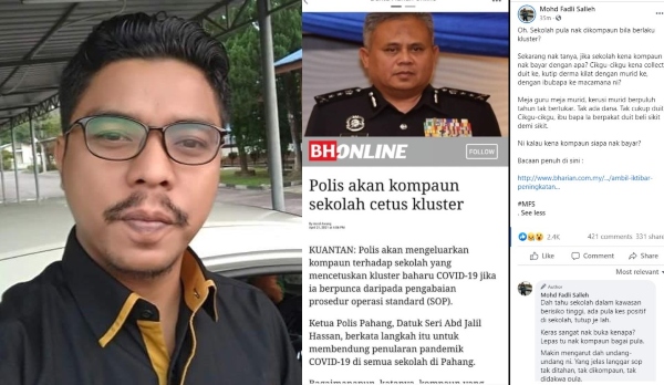 Difahamkan polis akan kenakan kompaun terhadap sekolah. Sekali ini ayat padu Cikgu Fadli