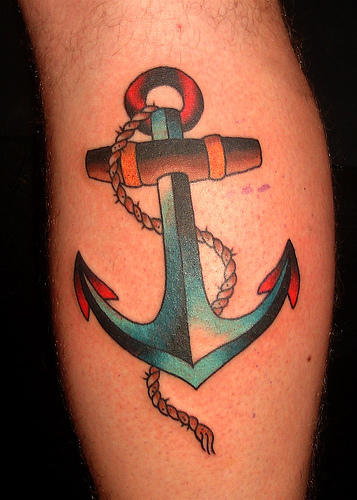 This anchor tattoo was for a German sailor Anchor Tattoo Designs and