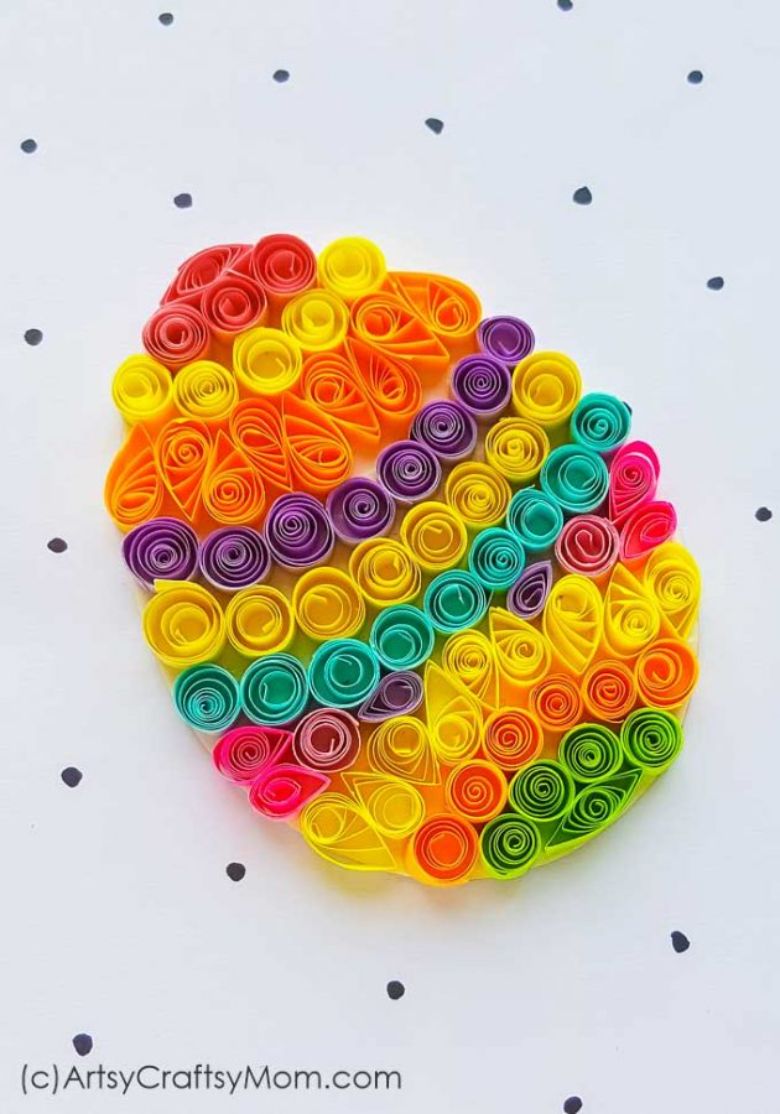 Paper quilling Easter egg craft