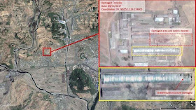 Imagem satelital mostra como ficou a cidade impactada pelo míssil desastrado