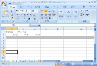 ScriptomとExcelで行の背景色を設定した結果