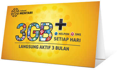 Paket Internet Data Indosat Mentari 3GB