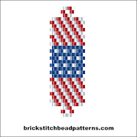 Free intermediate brick stitch bracelet pattern color chart.