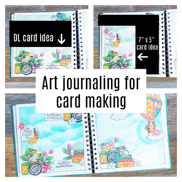 Art journaling ideas to use in your card making by Lou Sims