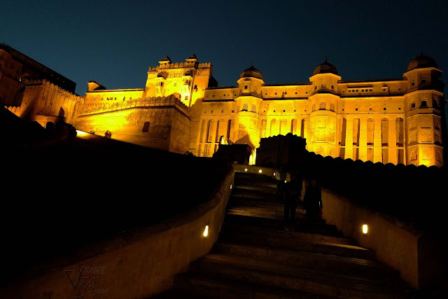 Amber Fort looks impressive when its lit up during night