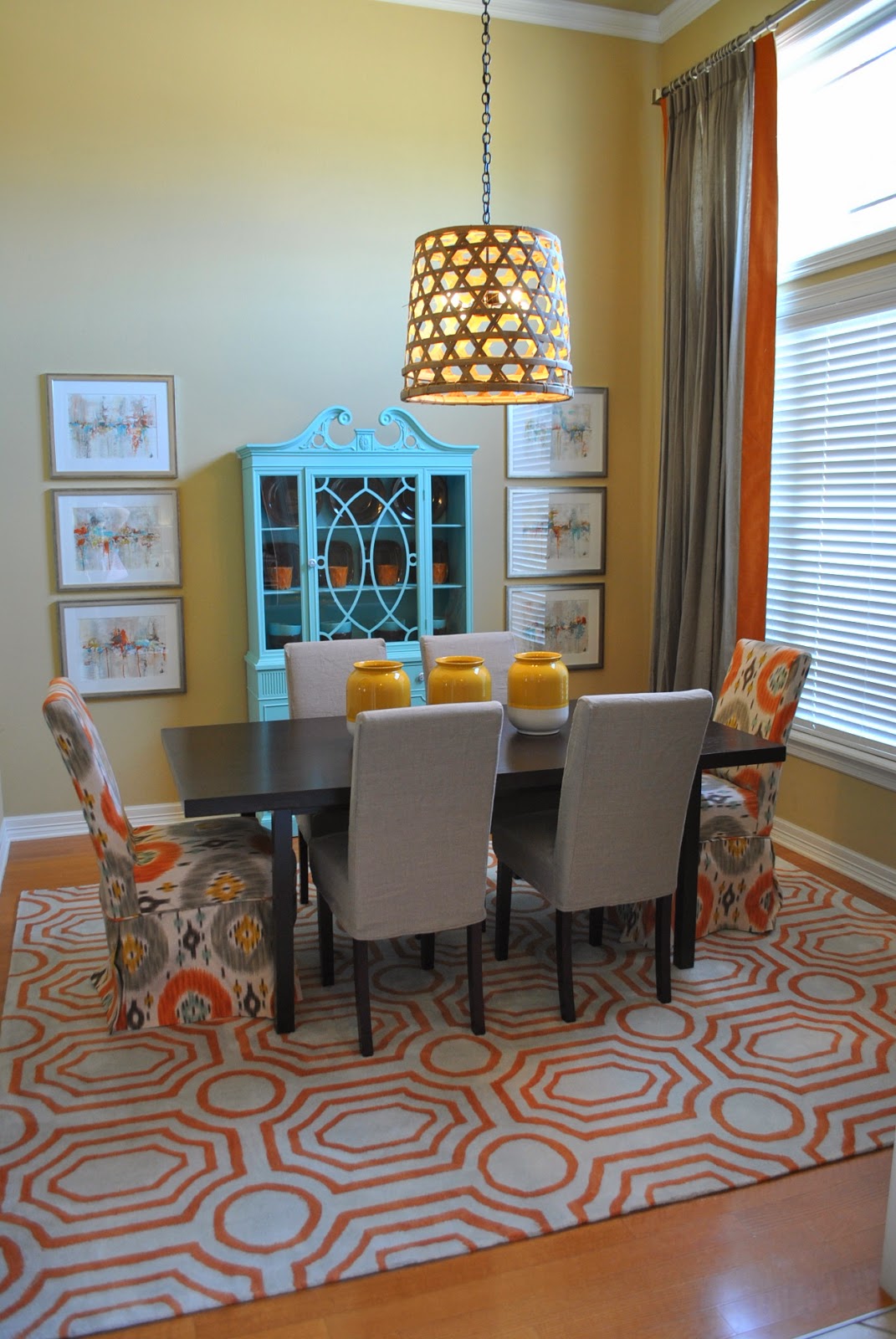 The Francis Family Orange Blue And Grey Dining Room Makeover