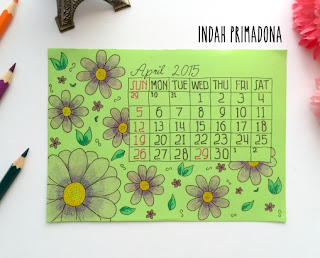 april calendar, april, diy calendar, buat kalender