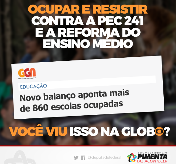 POR NENHM DIREITO A MENOS – ESTUDANDES OCUPAM QUASE 900 ESCOLAS NO PAÍS