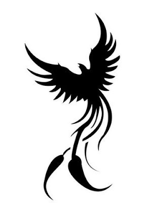 black tribal phoenix tattoo 