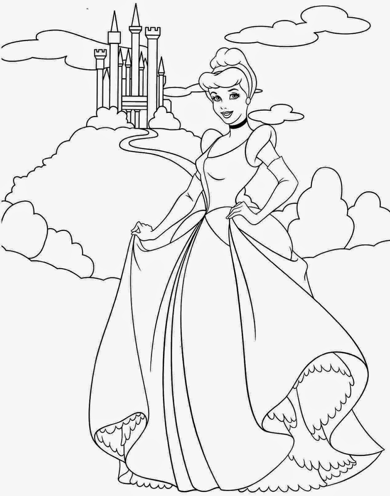Download Coloring Pages: Cinderella Free Printable Coloring Pages