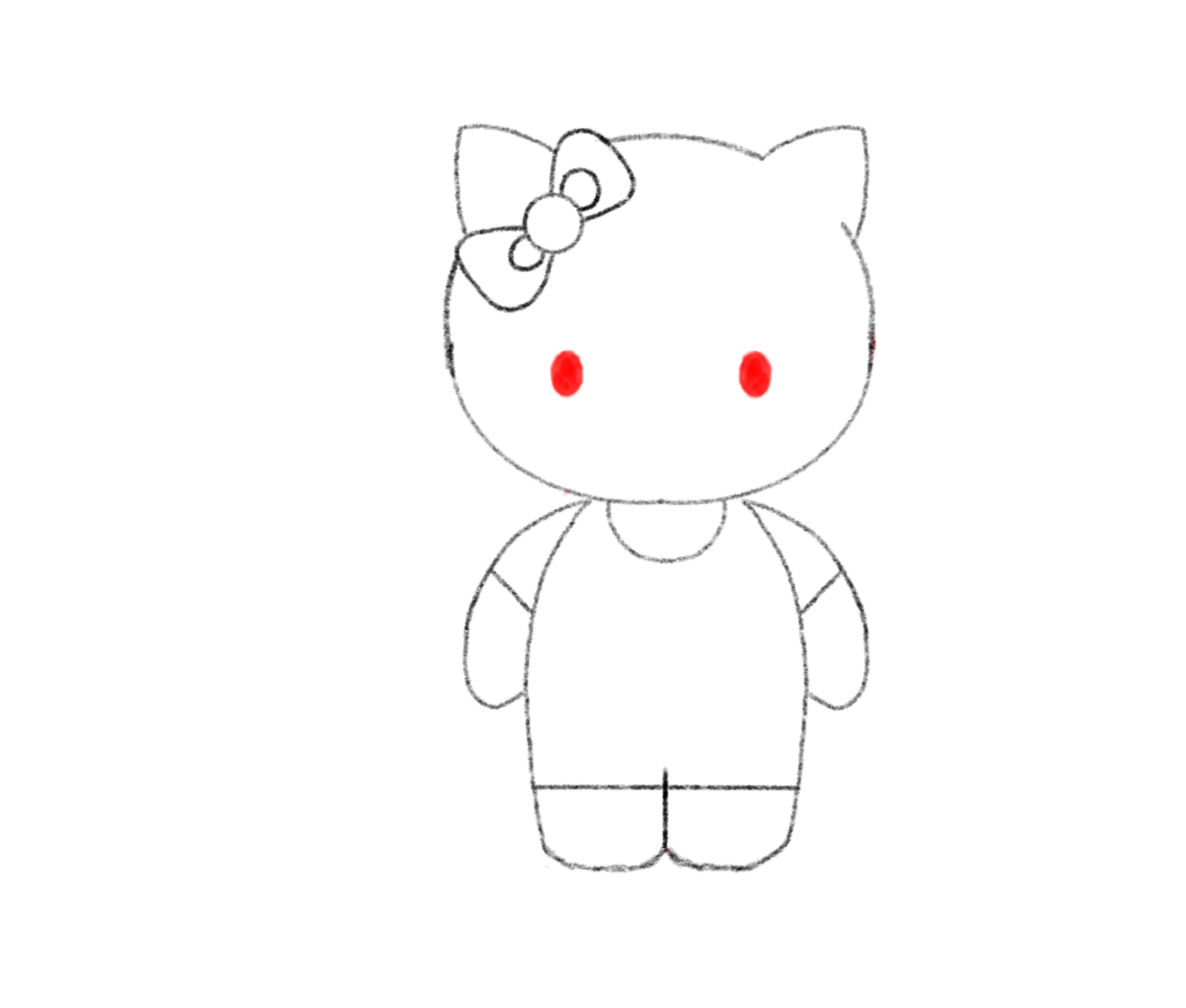 Hello Kitty Drawing - How To Draw Hello Kitty Step By Step