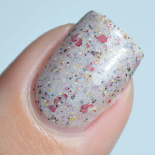 neutral crelly nail polish with glitter