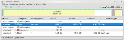 Screenshot Partitionsmanager GParted