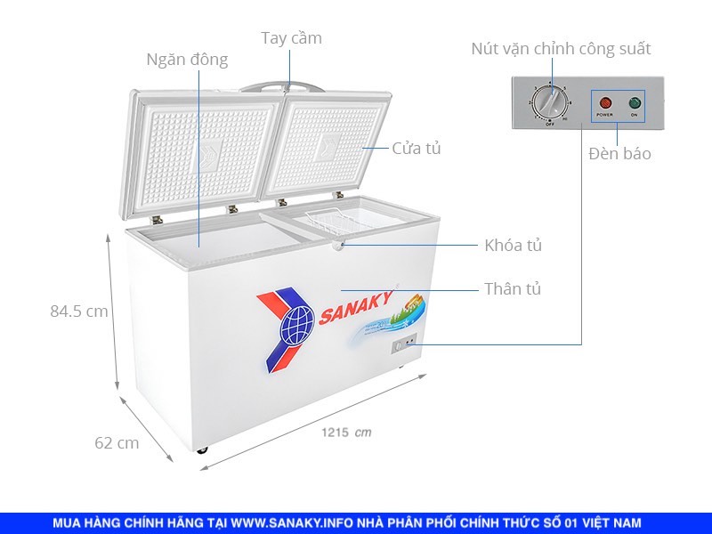 Tủ Đông Sanaky 360 lít VH-3699A2KD