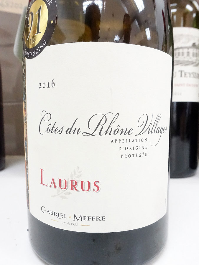 Gabriel Meffre Laurus Côtes du Rhône-Villages 2016 (89 pts)