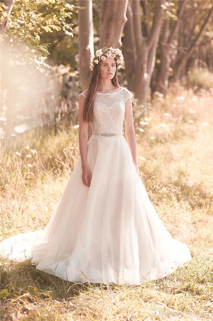 Plus-Size-Modest-Boho-Wedding-Dress-A-Line-Scoop-Vintage-Lace-White-Ivory