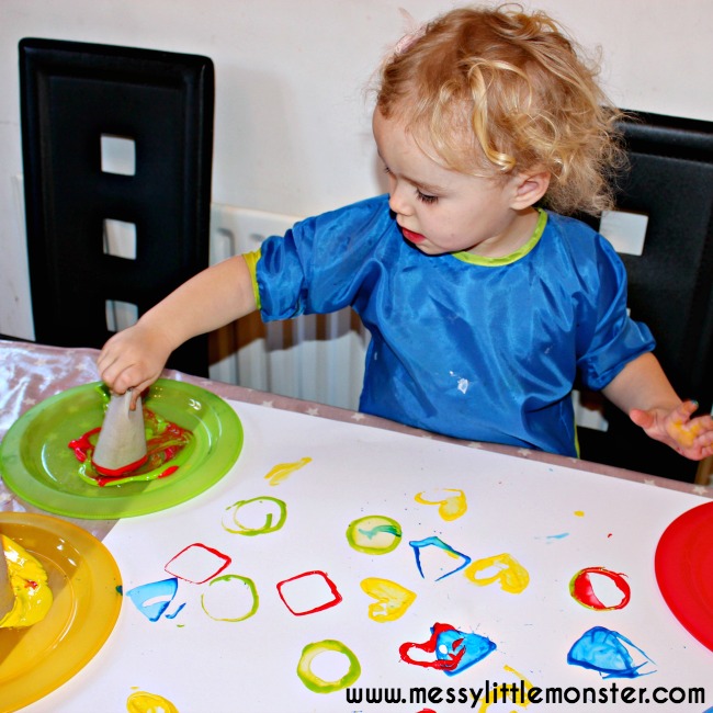 2D Shape  Painting Activity Messy Little Monster