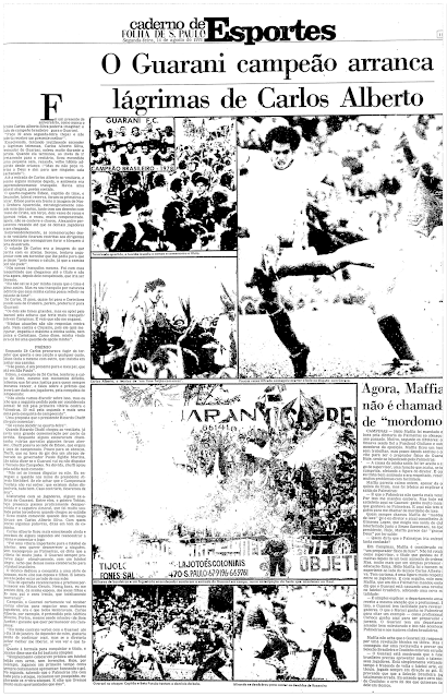 Folha de São Paulo Guarani Campeão Brasileiro 1978