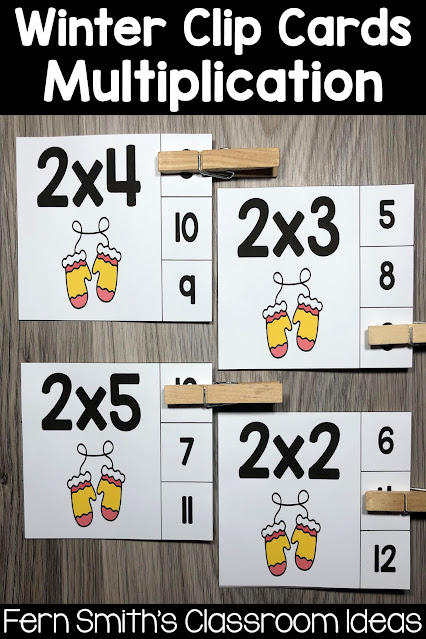Click Here to Download These Winter Multiplication Clip Cards For Your Students Today!