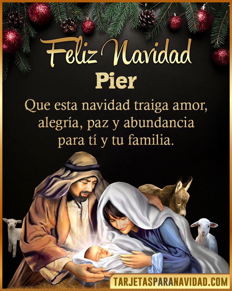 Tarjeta bonita de Navidad para Pier