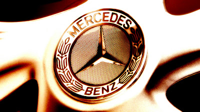  merecedes benz logo wallpaper, logo on wheel, fire logo