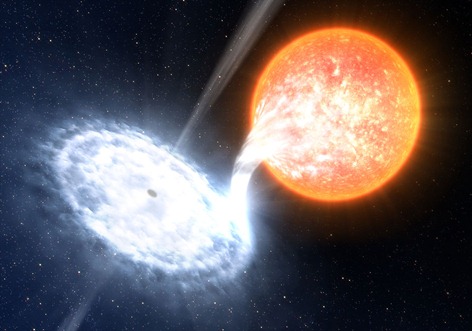 black hole tearing a star up
