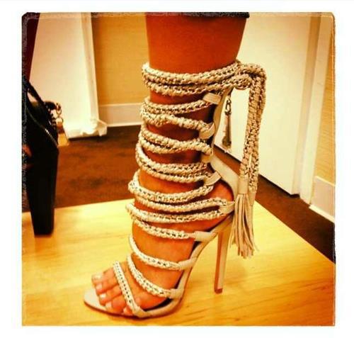 Chained high heel sandal for ladies