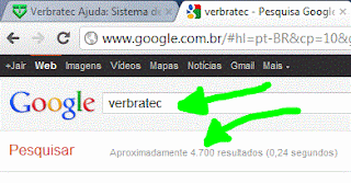 Imagem da caixa de pesquisa do Google para Verbratec em 15-11-2011!