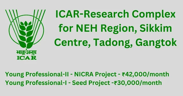 ICAR Sikkim Walk-in Interview 2025 for Young Professional Jobs in NICRA & Seed Projects
