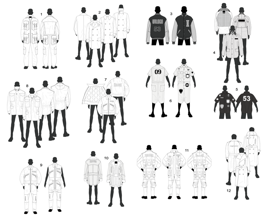 12 Men's Clothing Template