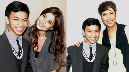 Jhaypee Laganas poses with hosts Anne Curtis and Vice Ganda after hitting jackpot