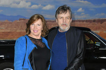 Marilou York with her spouse Mark Hamill, while car in the background