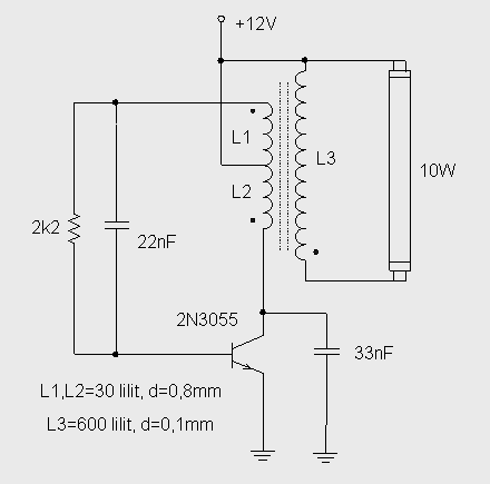 Contoh Rangkaian Elektronika ( Lampu TL 12 V )  Berbagi 