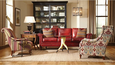 baers furniture red leather sofa