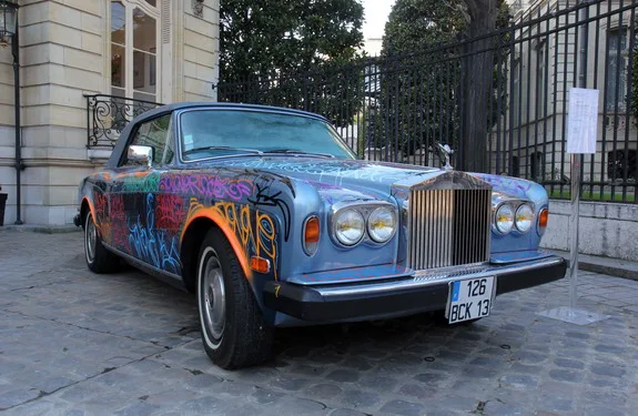 Rolls-Royce car owned by football great Éric Cantona is displayed at the Artcurial auction house